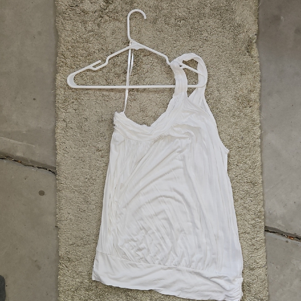 New York & Company White Sleeveless Tank Top
